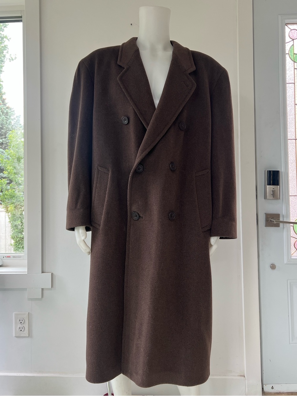 Vintage Johns New York  Double-Breasted Wool Coat Made in England size 40 R